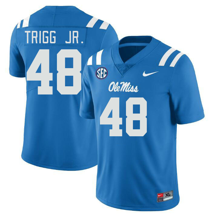 Men #48 Mark Trigg Jr. Ole Miss Rebels College Football Jerseyes Stitched Sale-Powder Blue